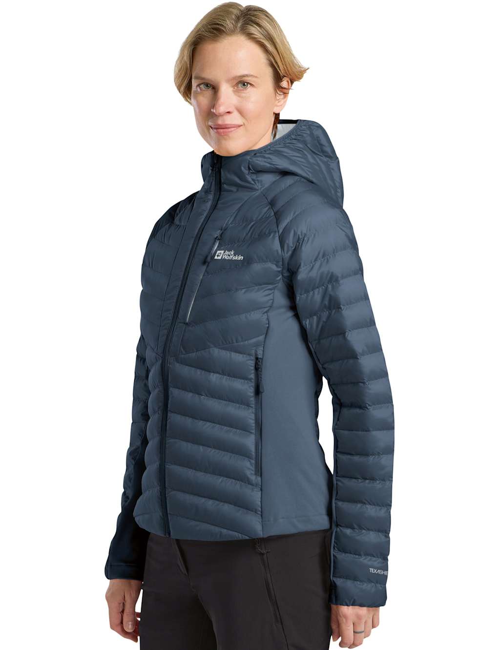 Jack Wolfskin Routeburn Pro Hooded Padded Puffer Jacket Dark Navy