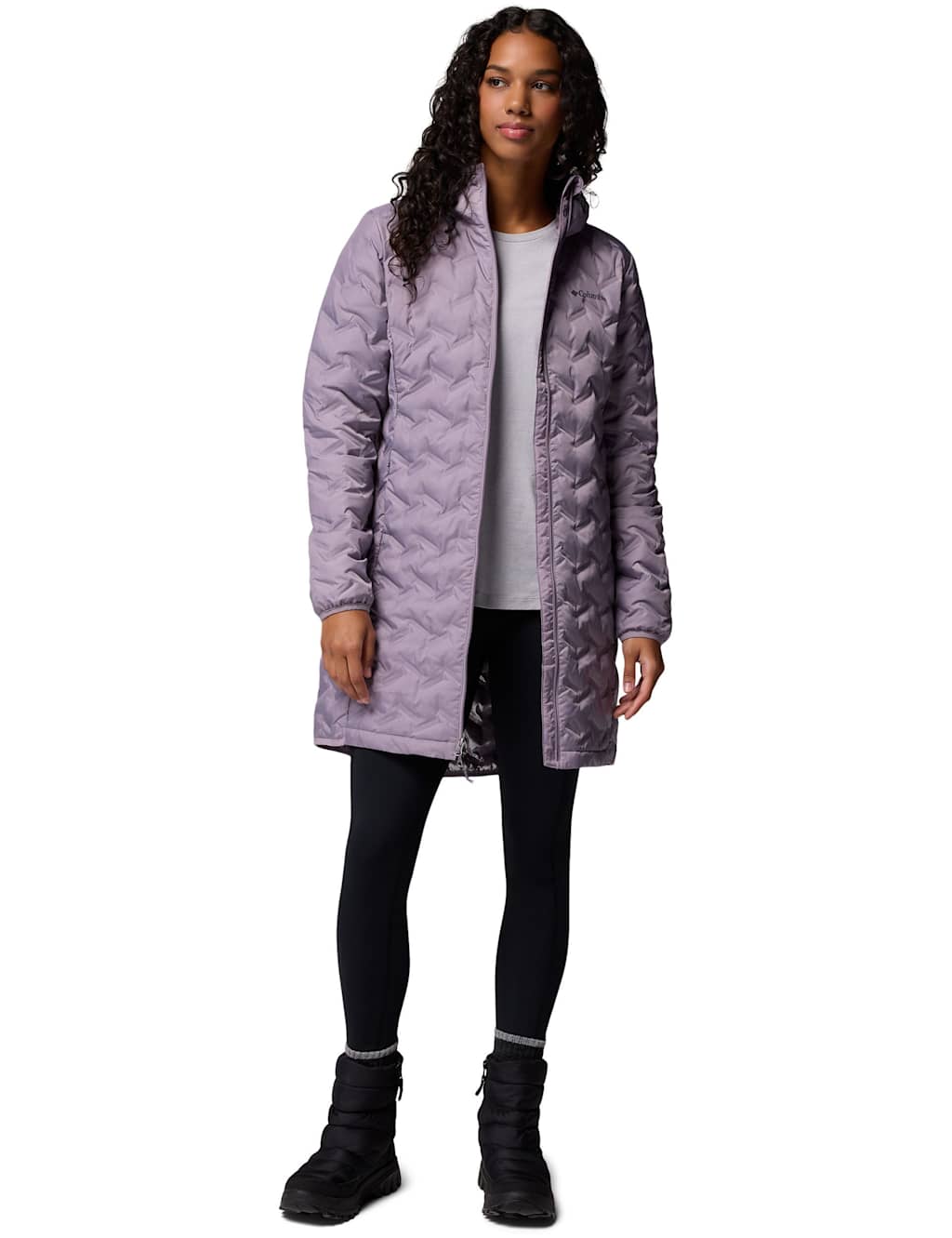 Columbia Delta Ridge Down Longline Puffer Jacket Purple