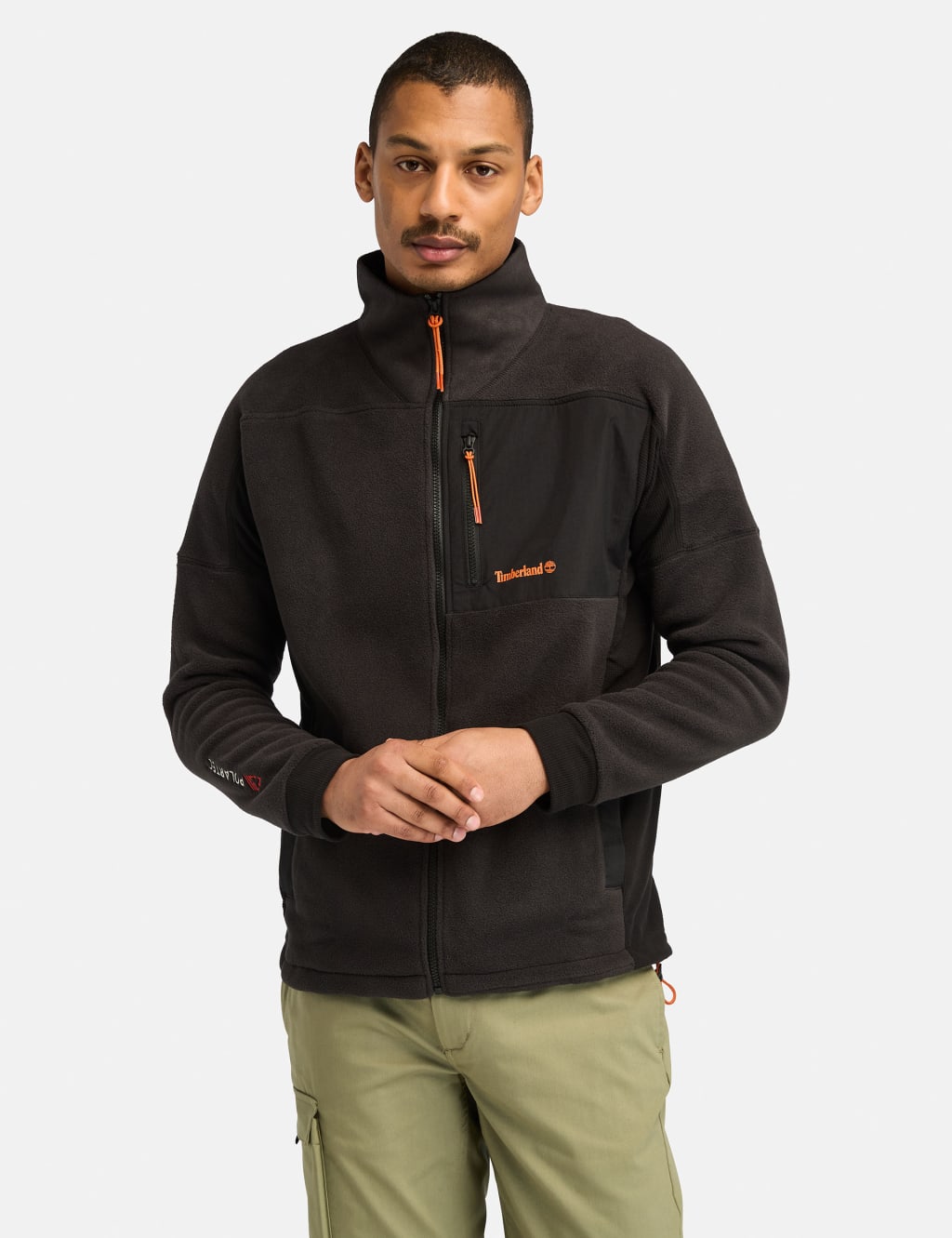 Mix Media Polartec Fleece Zip Up Jacket