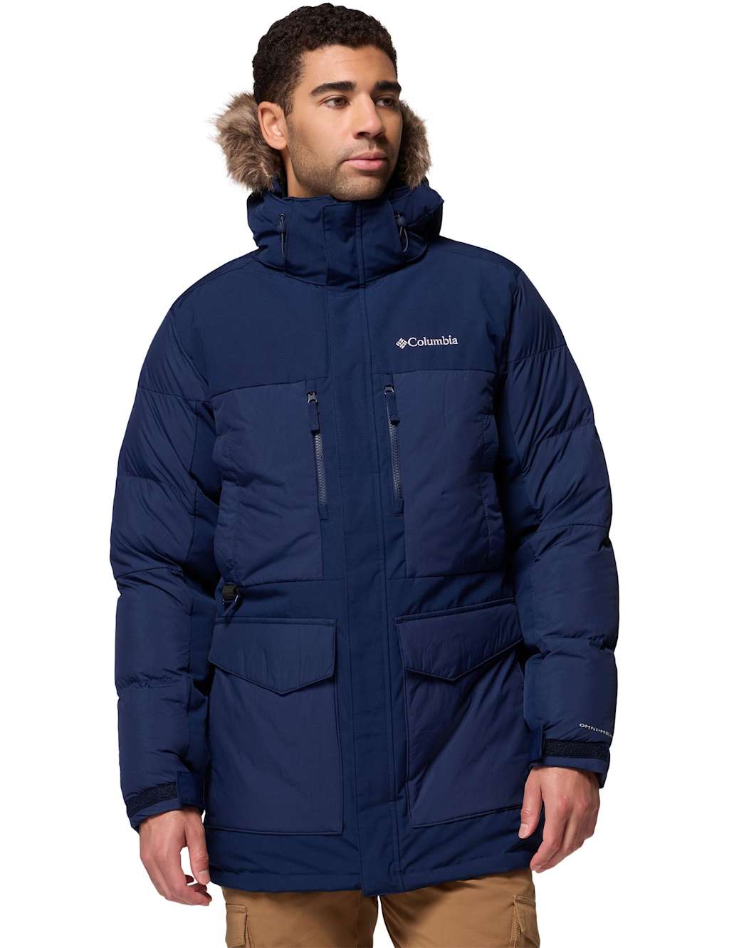 Columbia Marquam Peak Fusion II Water Repellent Parka Jacket Navy