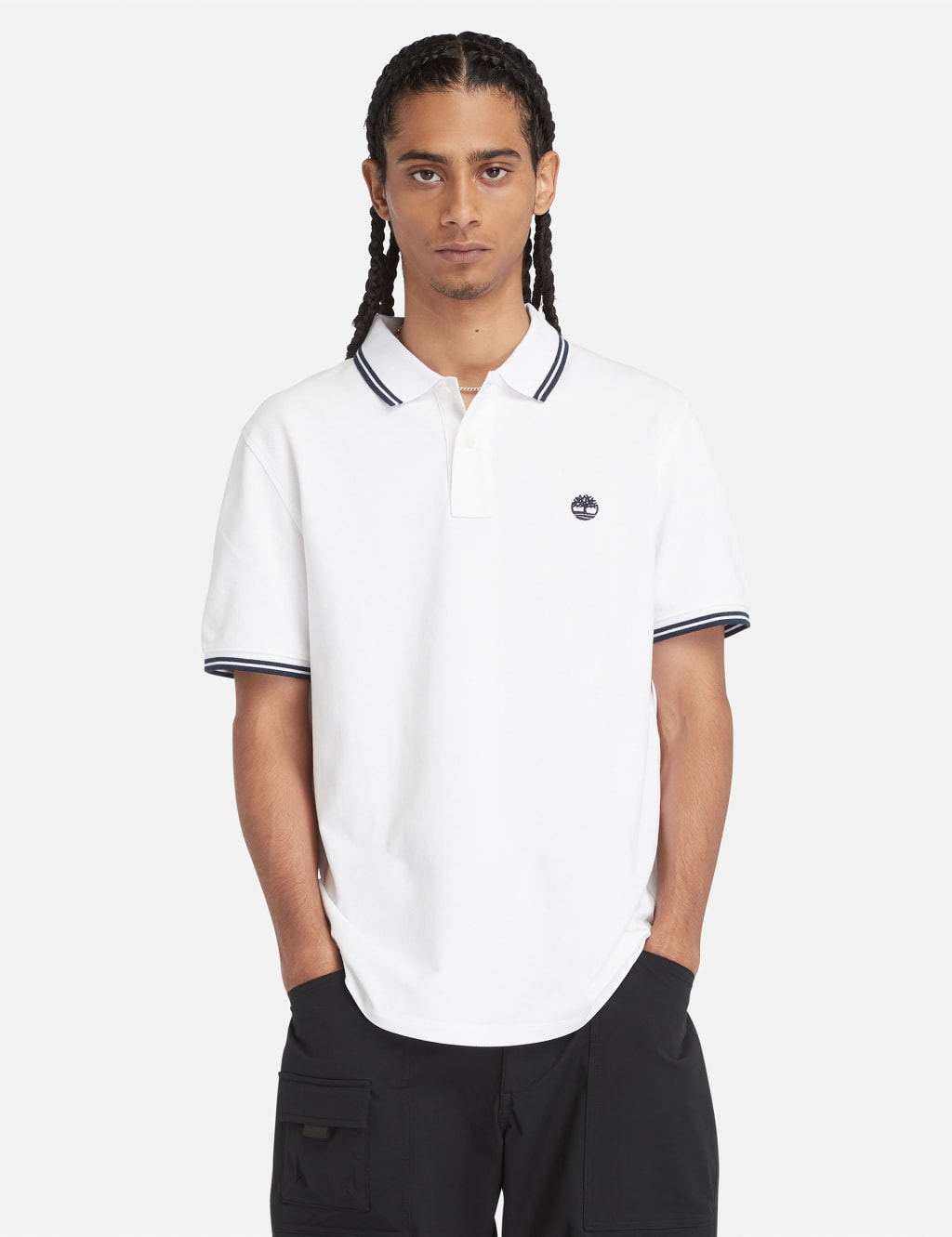 Pure Cotton Pique Tipped Polo Shirt