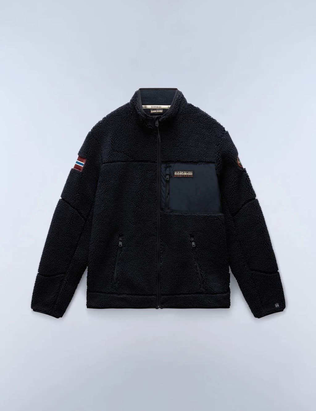 Napapijri Yupik Zip Up Funnel Neck Fleece Jacket Black