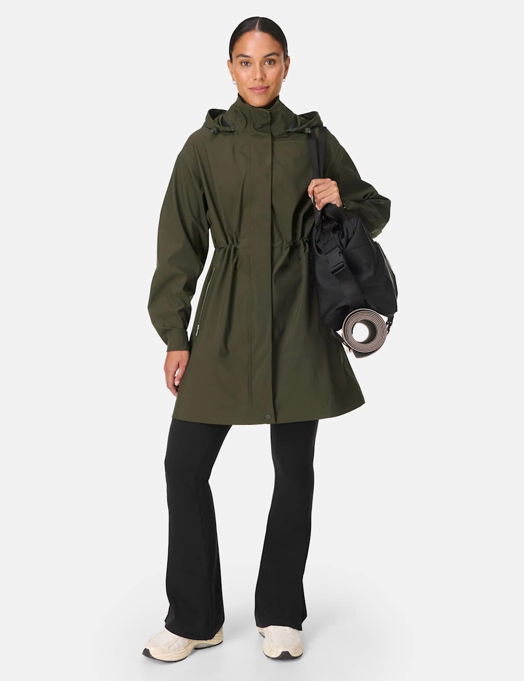 Sweaty Betty Guide Waterproof Longline Parka Green