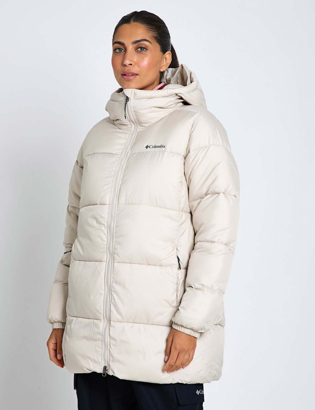 Columbia Puffect II Hooded Padded Puffer Jacket Stone