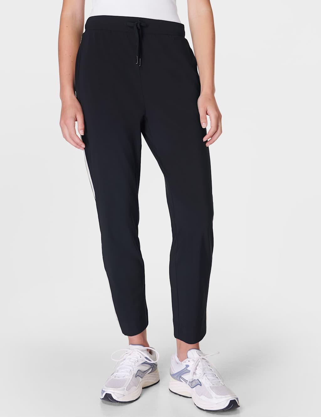 Sweaty Betty Explorer Side Stripe Tapered Joggers Black