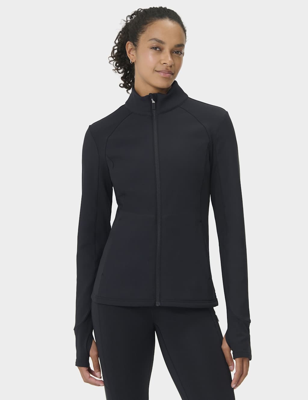 Sweaty Betty Winter Power Softshell Zip Up Sports Jacket Black
