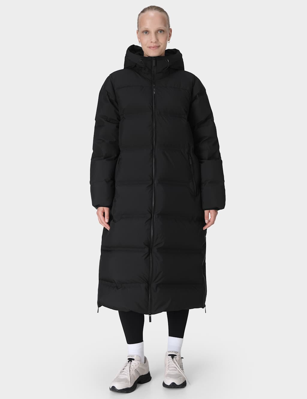 Sweaty Betty Nimbus Waterproof Longline Puffer Jacket Black