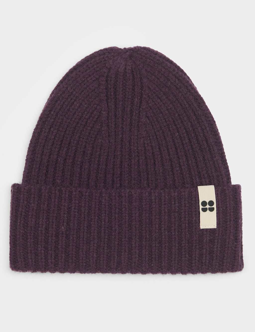Sweaty Betty Soft Cloud Knitted Ribbed Beanie Hat Purple Mix