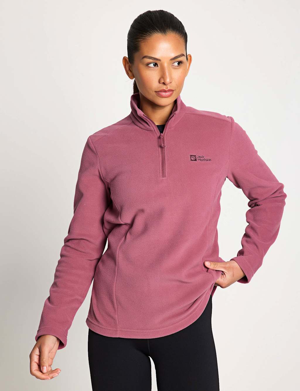 Jack Wolfskin Taunus Half Zip Funnel Neck Fleece Dark Pink