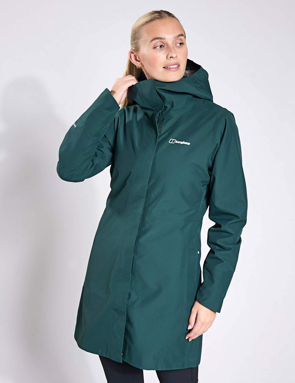 Berghaus Omeara Waterproof Longline Raincoat Green