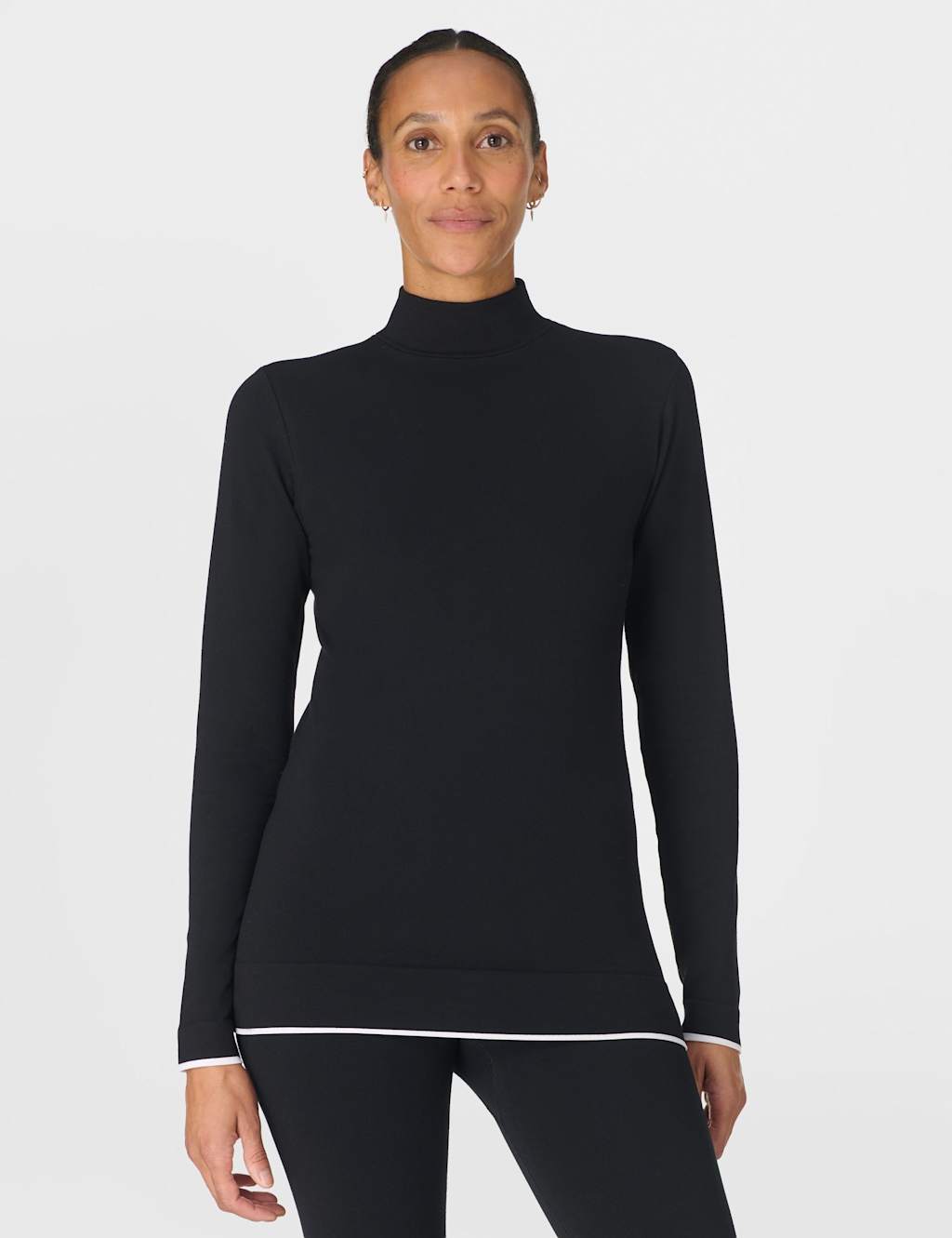 Sweaty Betty Women's Modal Rich Thermal High Neck Base Layer Top - Large - Black
