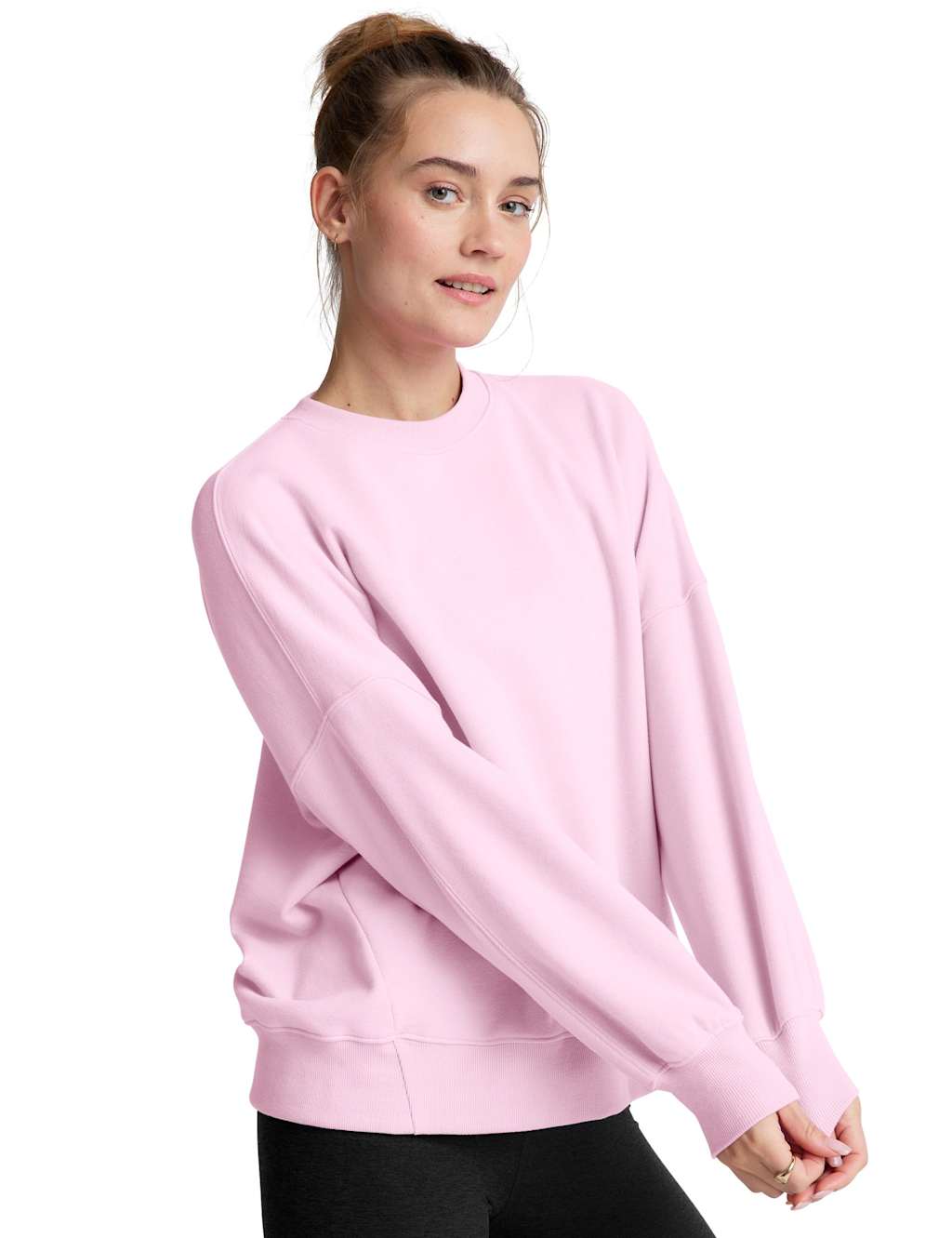 Beyond Yoga LuxeFleece Cotton Rich Oversized Sweatshirt Pink