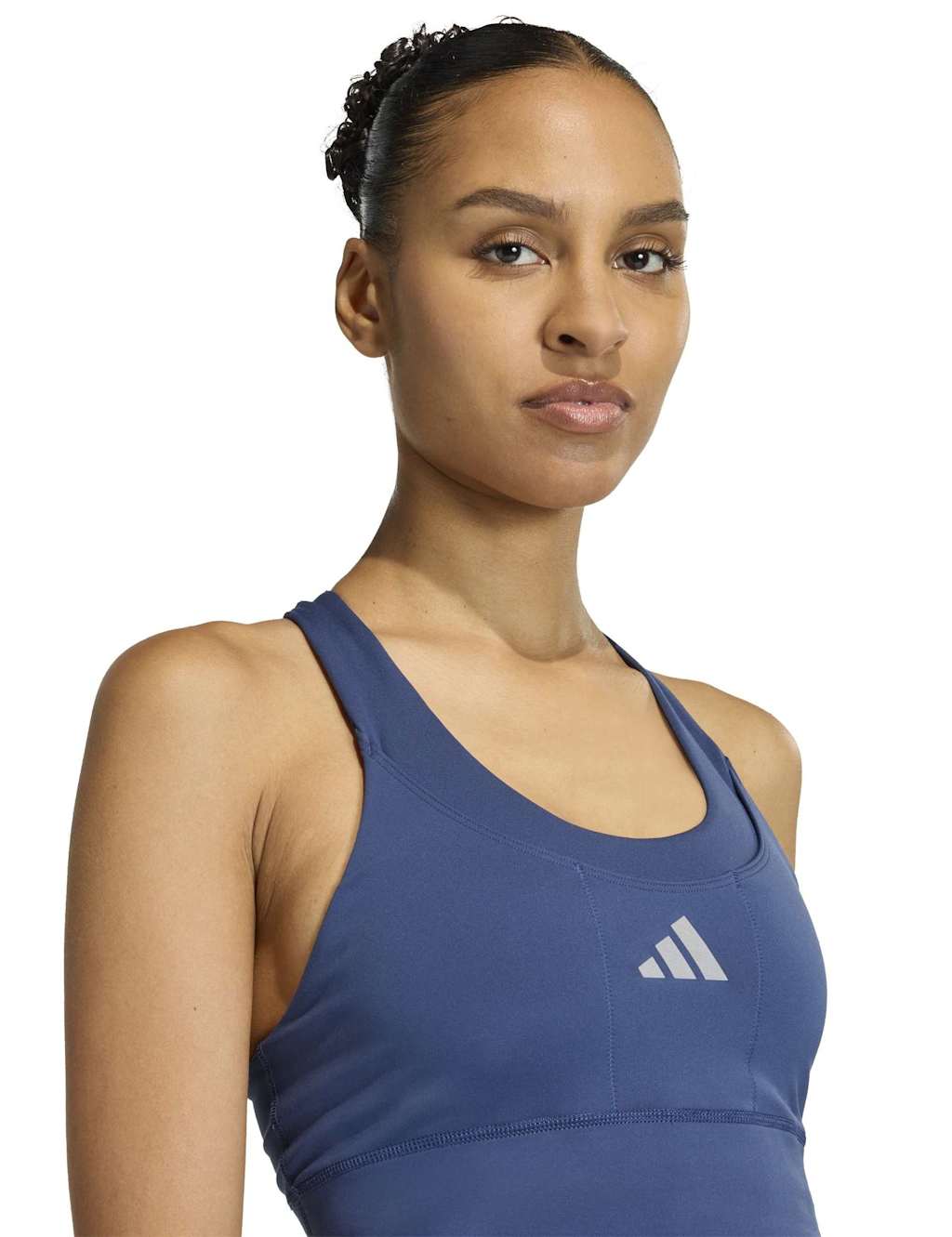 Adidas Women's Run Pocket Medium Support Non Wired Bra - Large - Blue
