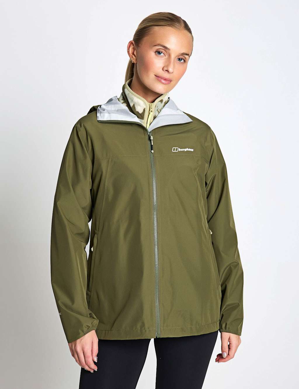 Berghaus Women's Deluge Pro 3.0 Waterproof Hooded Raincoat - 16 - Khaki