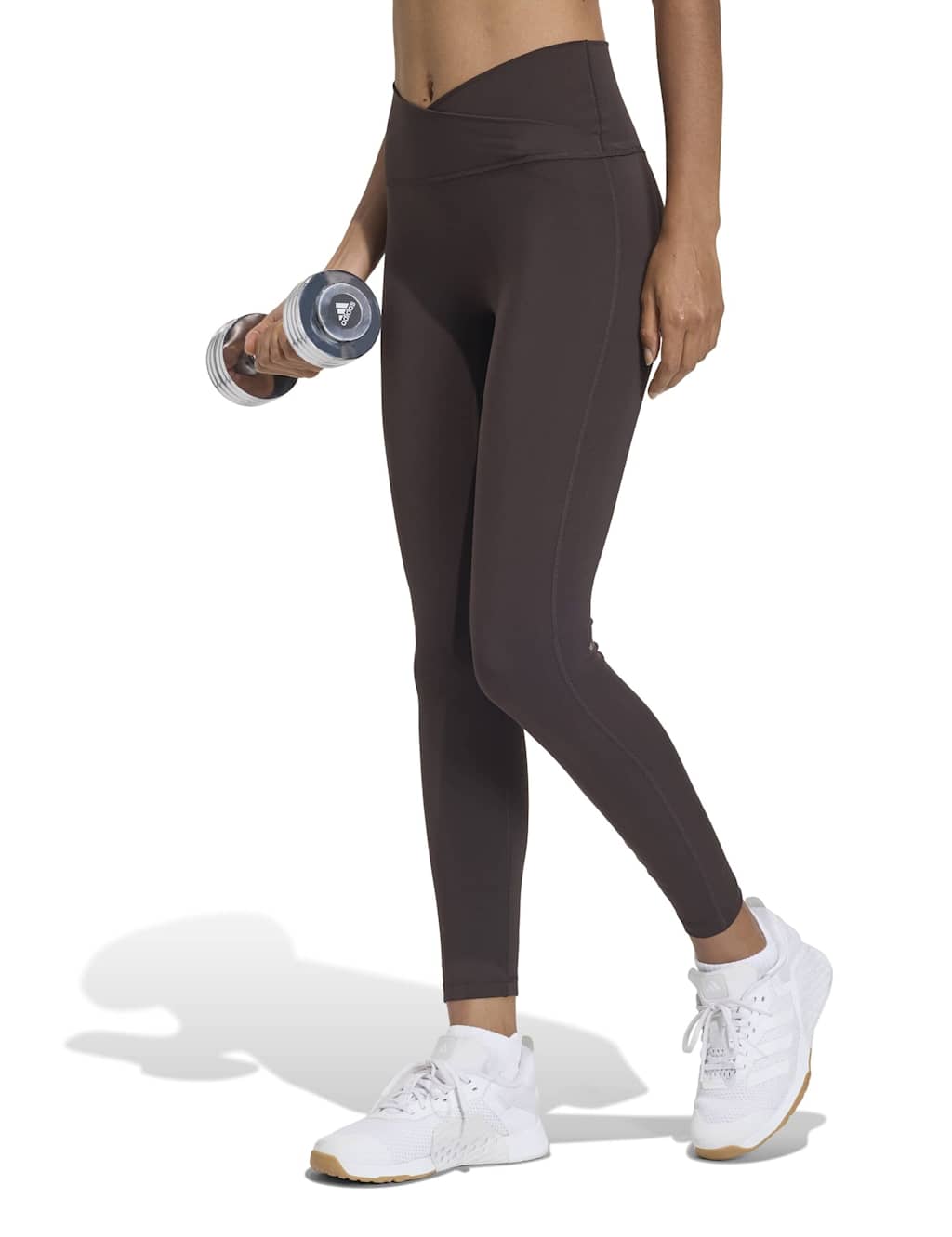 Adidas Women's 3 Stripes High Waisted 7/8 Leggings - Large - Brown