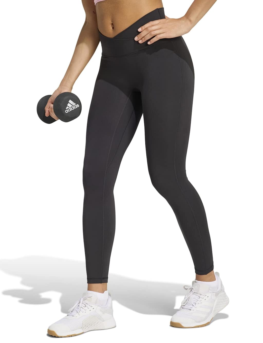 Adidas Women's 3 Stripes High Waisted 7/8 Leggings - Large - Black