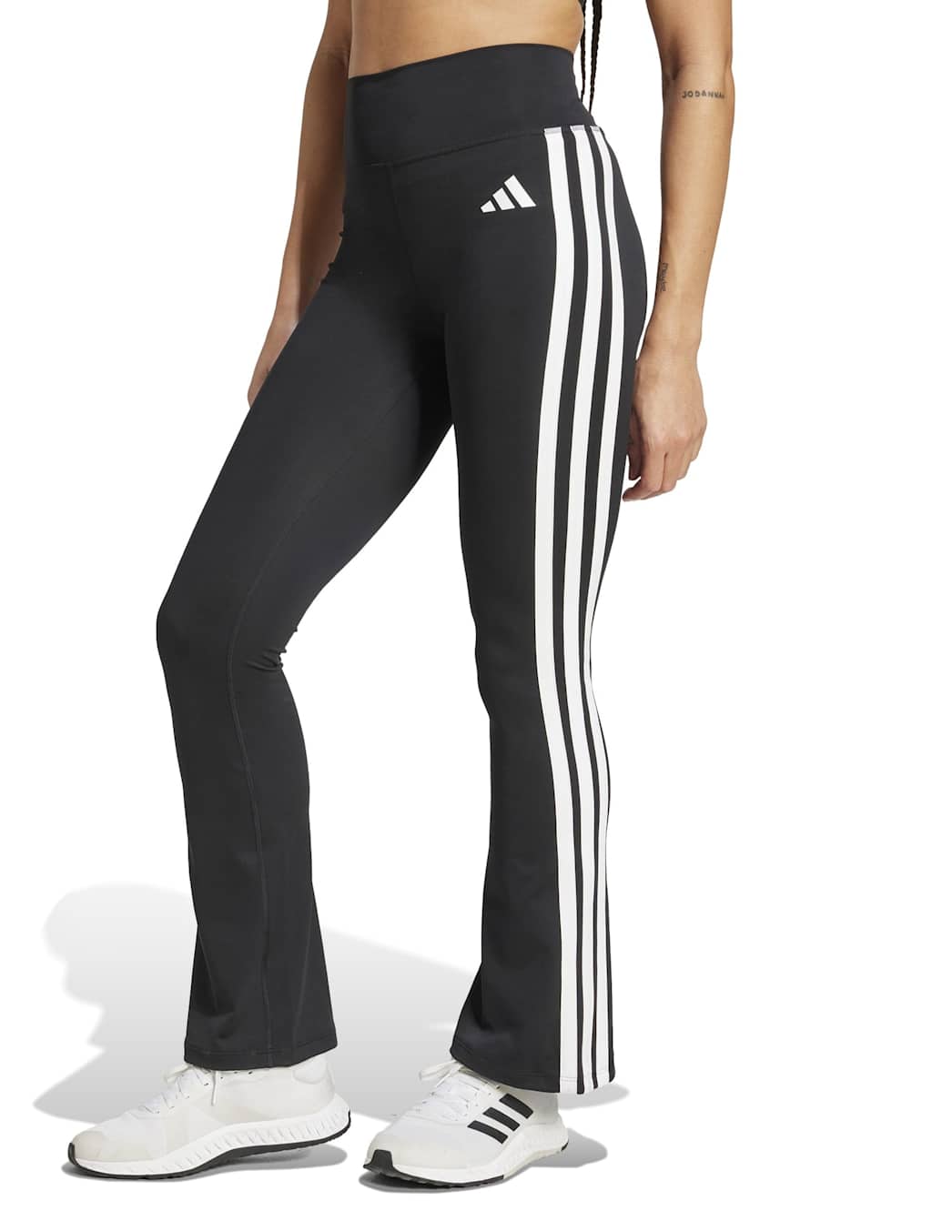 Adidas Women's Essentials 3-Stripes High Waisted Flared Leggings - Large - Black