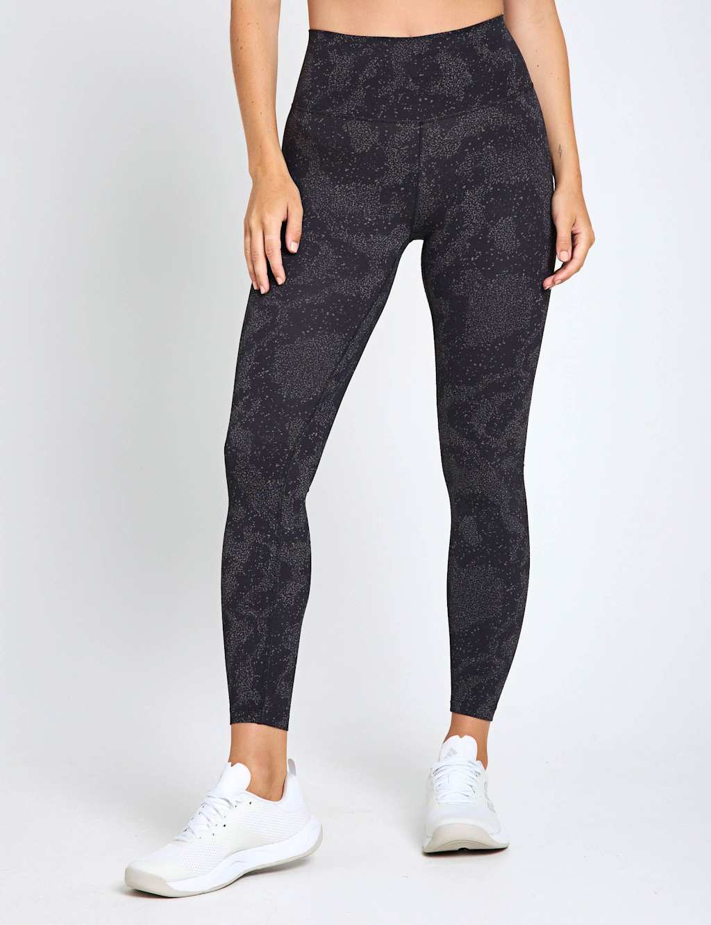 Adidas Women's All Me Printed High Waisted 7/8 Leggings - Medium - Black Mix