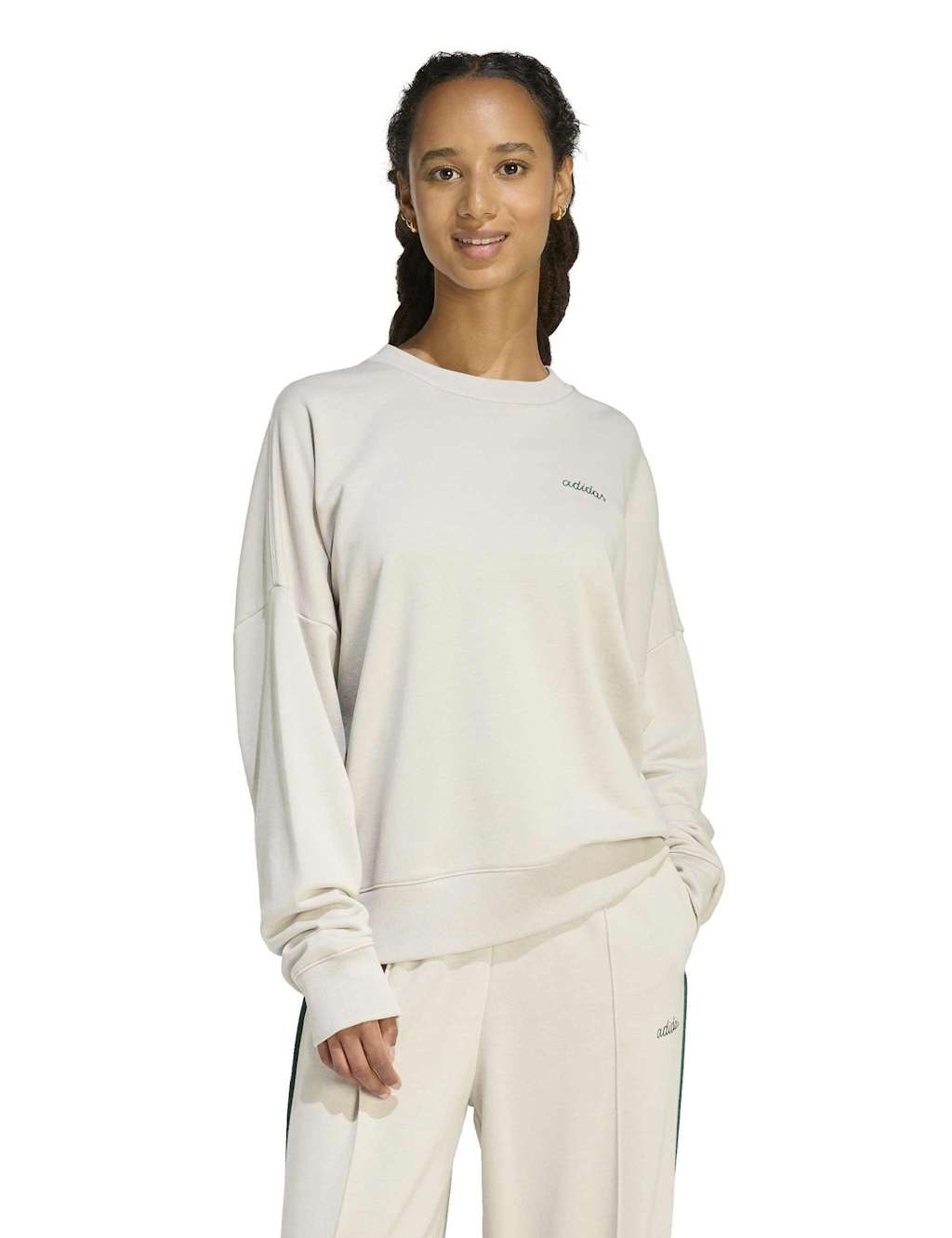 Adidas Women's Essentials Colourpop Relaxed Sweatshirt - Large - Light Grey