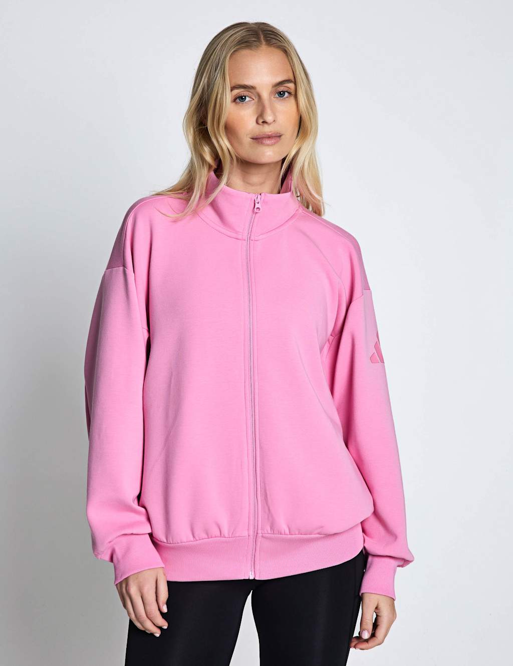 Adidas Women's Soft Lux Zip Up Sweatshirt with Modal - Small - Pink