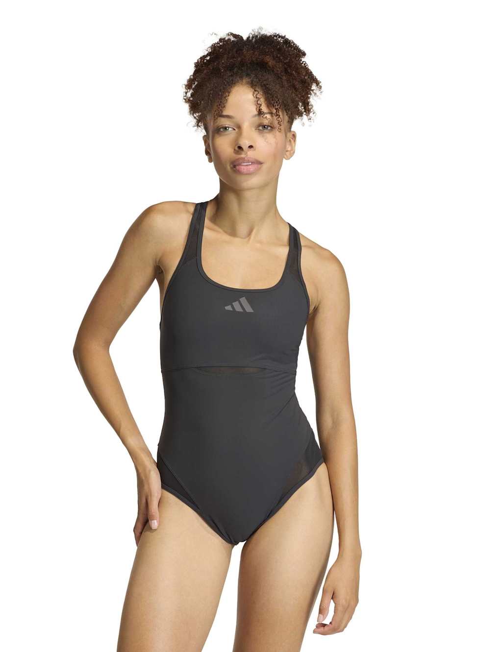 Adidas Women's Lanelux Y-Back Scoop Neck Swimsuit - 30 - Black