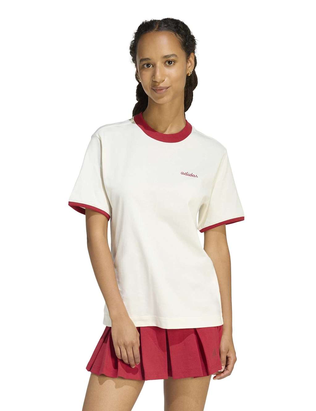 Adidas Women's Embroidered Graphic Colourpop T-Shirt - Small - White