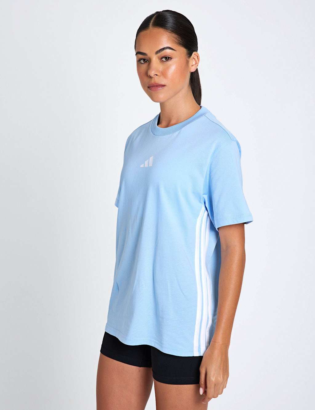Adidas Women's Pure Cotton Crew Neck T-Shirt - Small - Light Blue