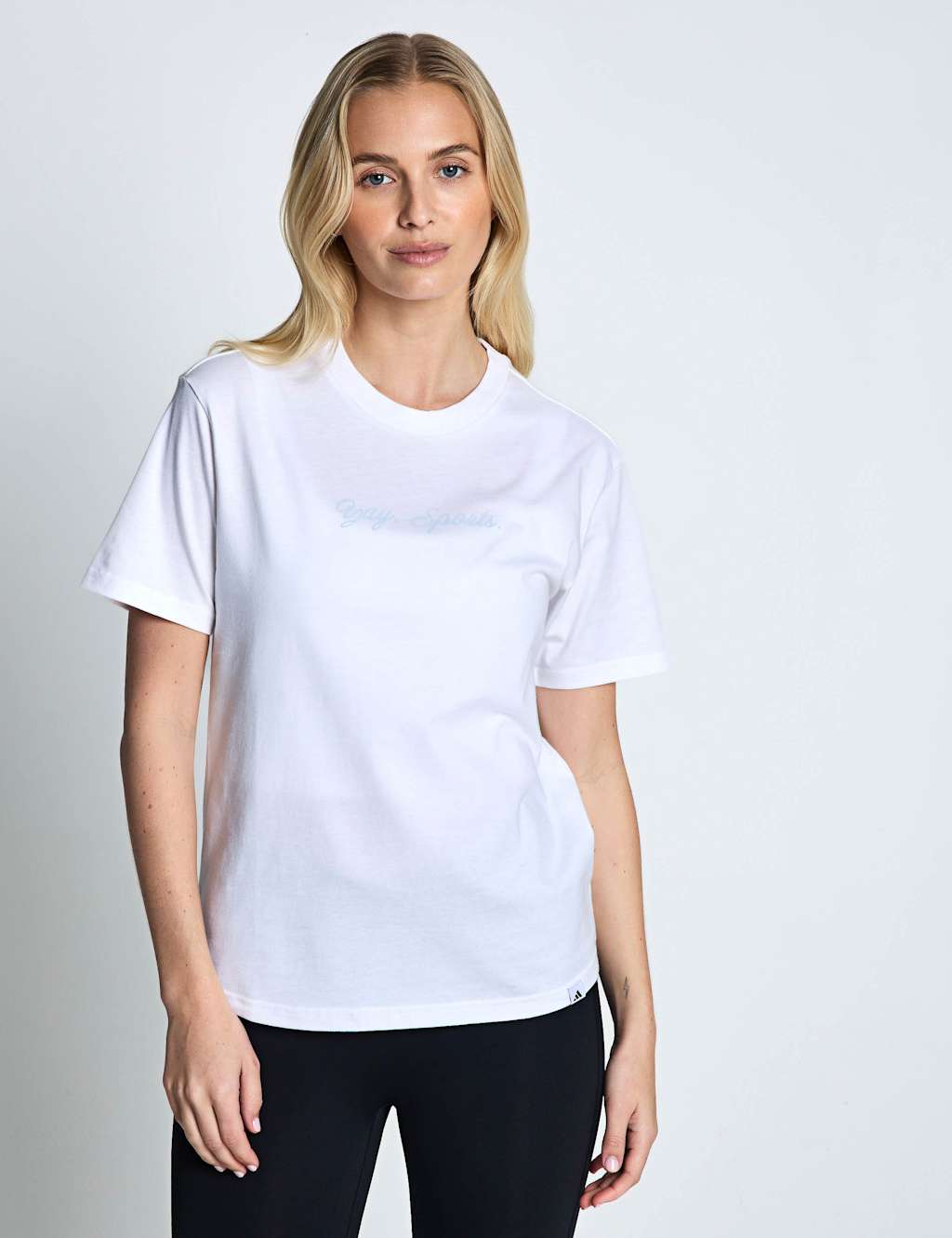 Adidas Women's Yay Sports Graphic Pure Cotton T-Shirt - Small - White