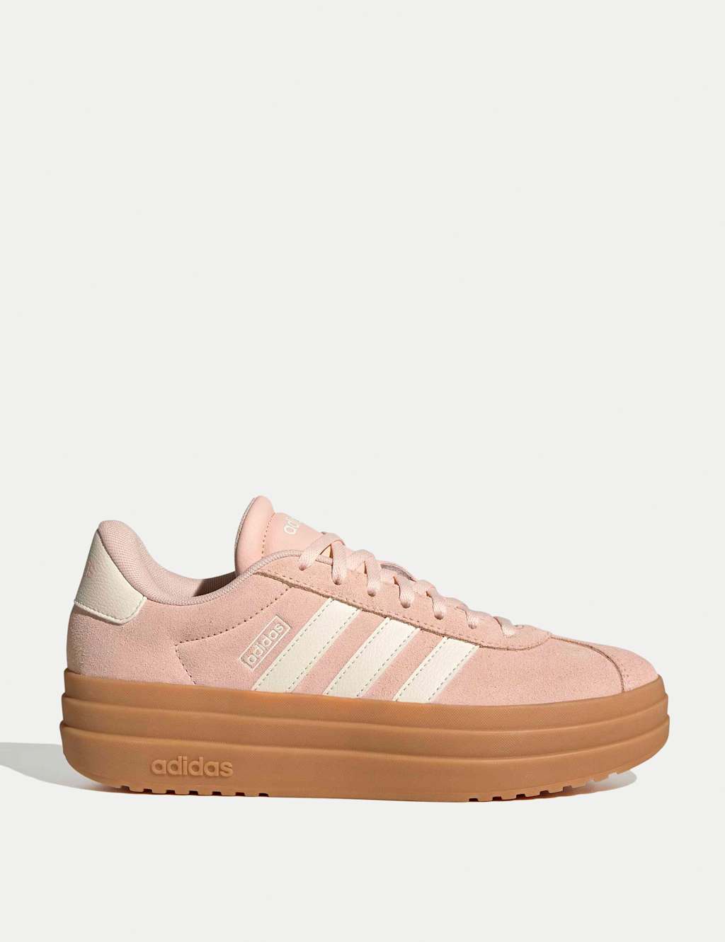 Adidas Women's VL Court Bold Leather Platform Trainers - 5 - Light Pink