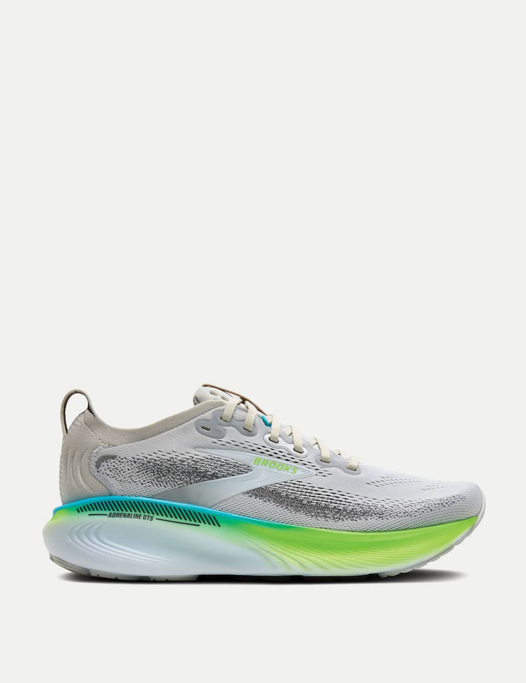 Brooks Men's Adrenaline GTS 25 Running Trainers - 9 - Grey Mix - Available at M&S