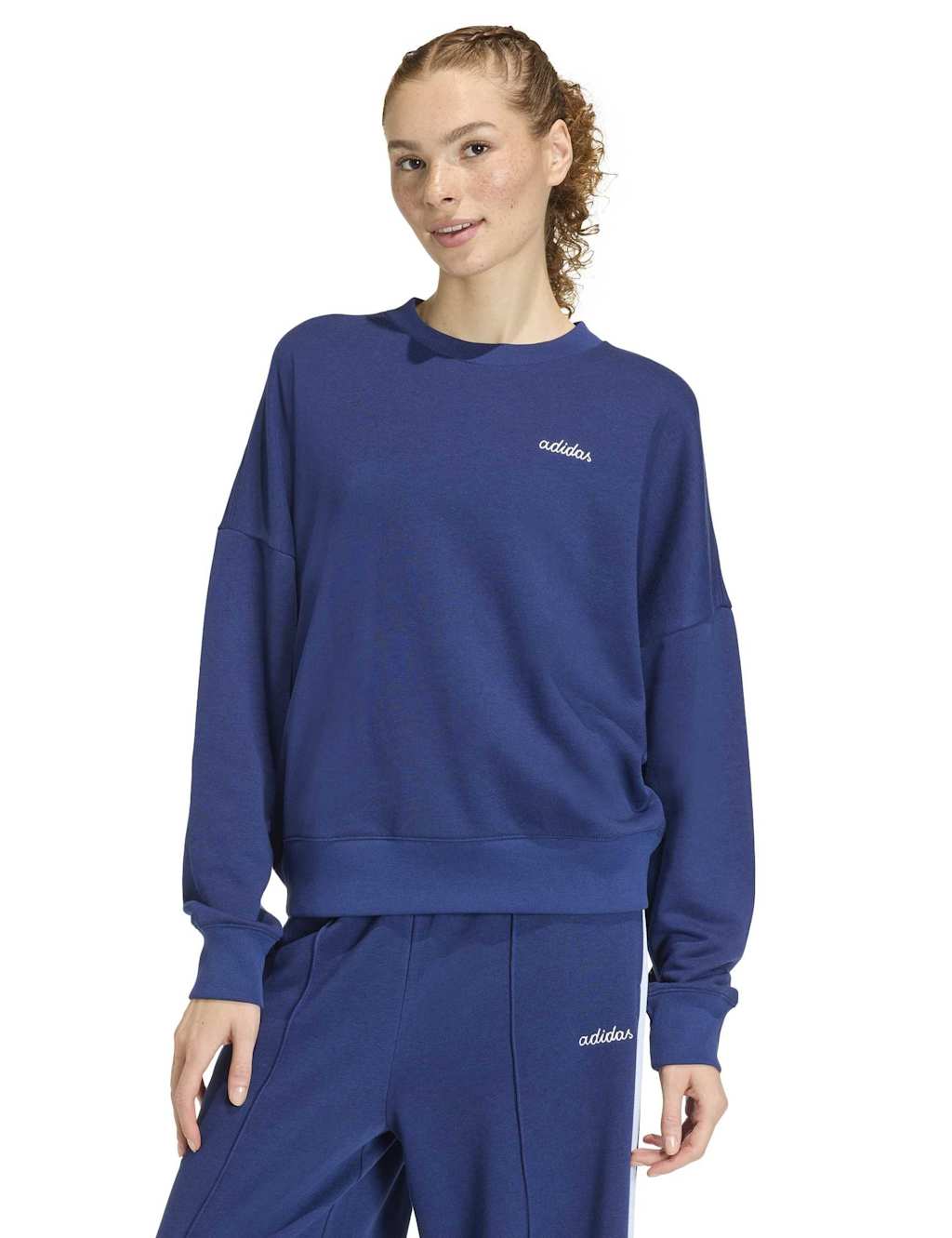 Adidas Women's Seasonal Essentials Colourpop Sweatshirt - Extra Small - Navy