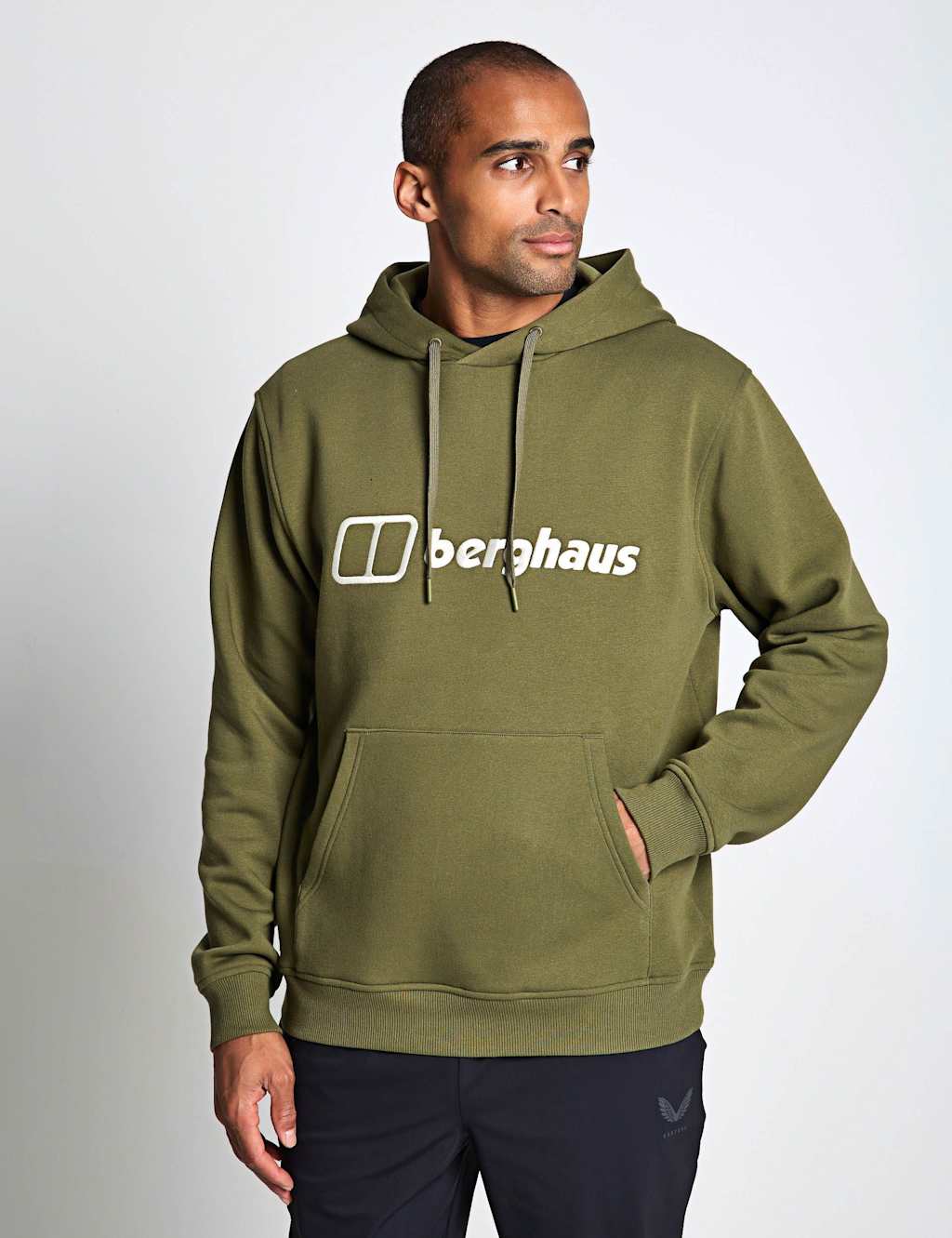 Berghaus Men's Logo Cotton Rich Hoodie - XL - Dark Khaki