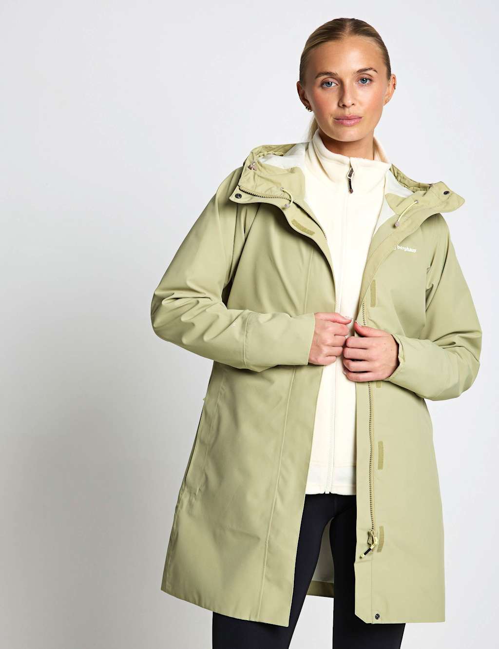 Berghaus Women's Omeara Waterproof Hooded Long Raincoat - 10 - Light Green