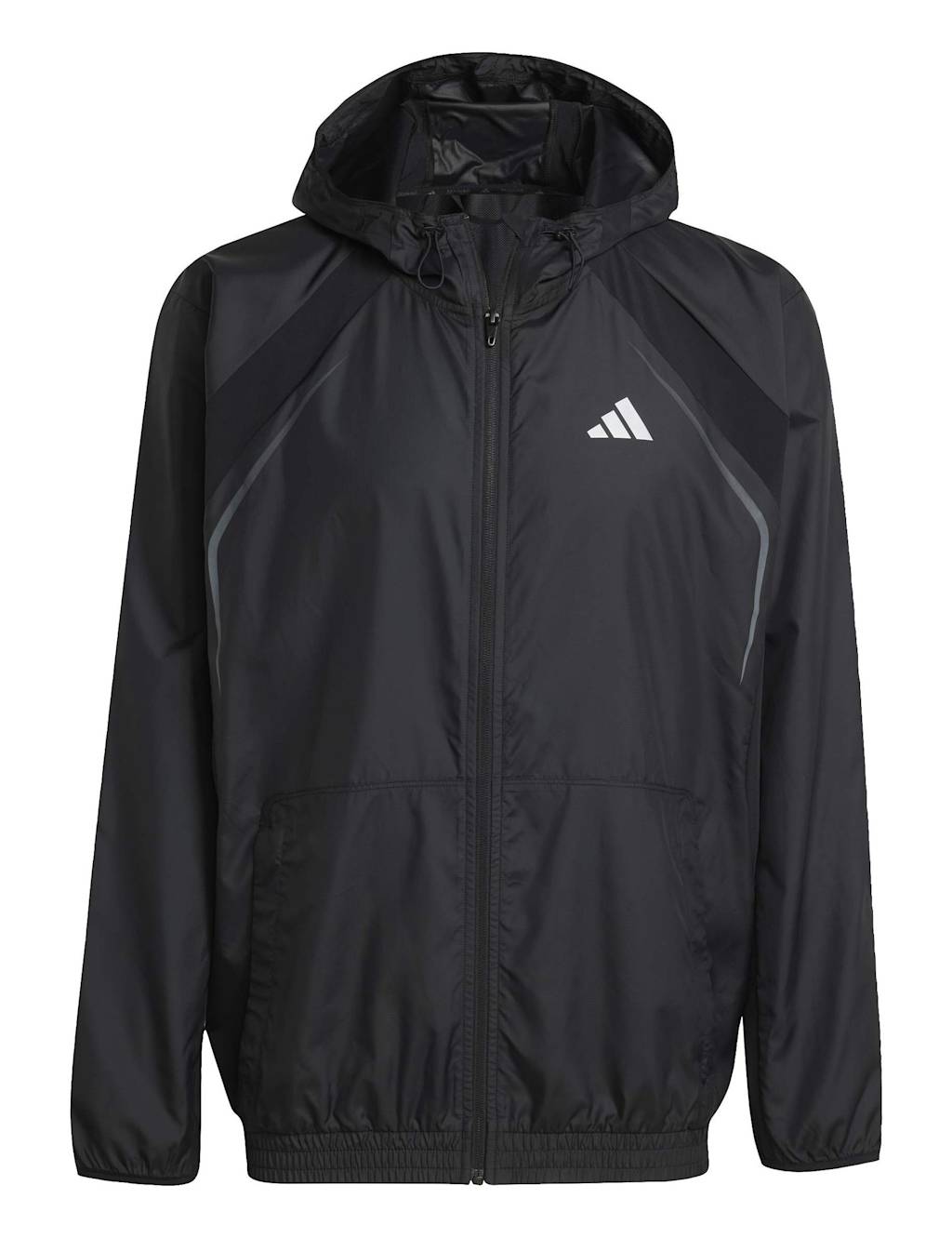 Adidas Men's Tech Apparel Hooded Windbreaker Sports Jacket - M - Black