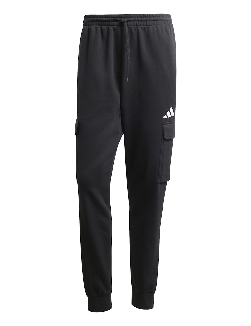 Adidas Men's Essentials Feelcozy Fleece Cargo Joggers - L - Black
