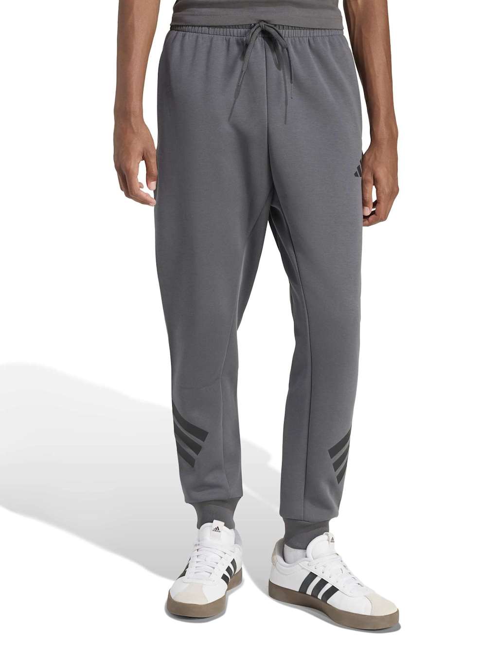 Adidas Men's Future Icons 3 Stripes Tapered Joggers - M - Medium Grey