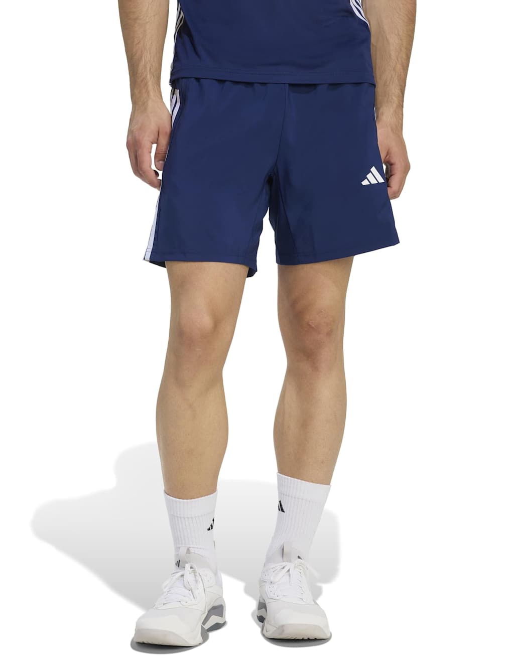 Adidas Men's Essentials Base 3 Stripes Woven Shorts - XL - Dark Blue