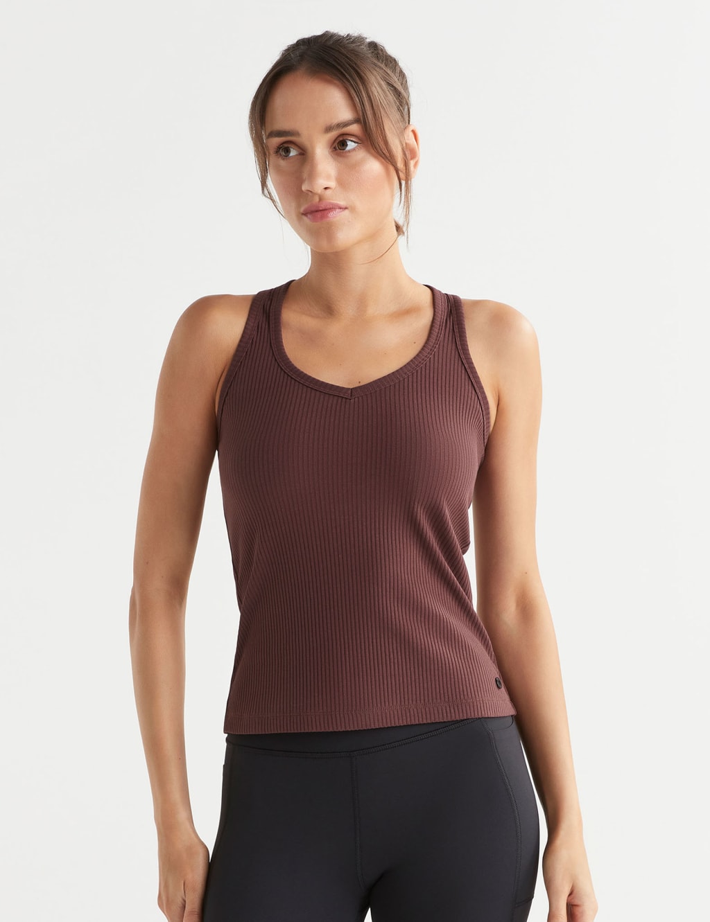 Leera Cotton Rich Rib Scoop Neck Vest Top