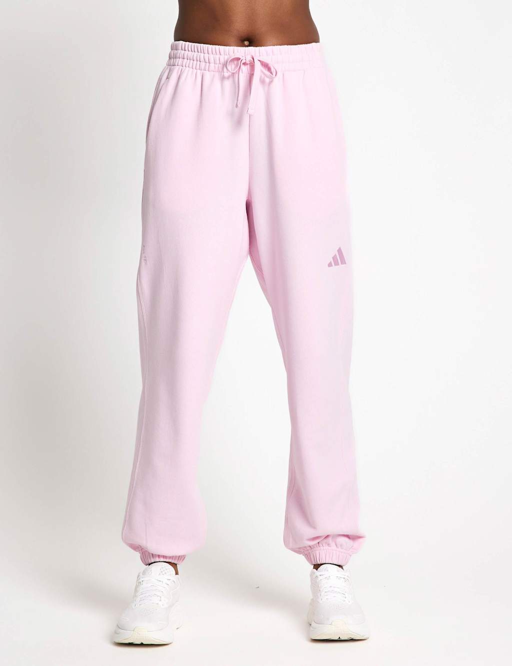 Adidas ALL SZN Cotton Rich Fleece Wide Leg Joggers Soft Pink