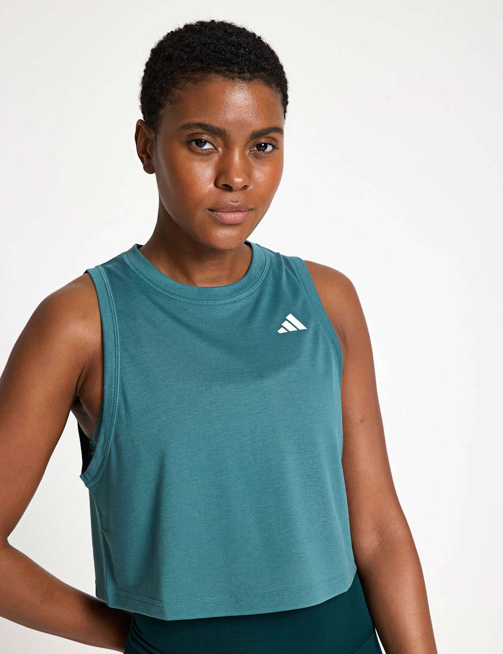 Adidas Train Essentials Crew Neck Boxy Vest Top Teal