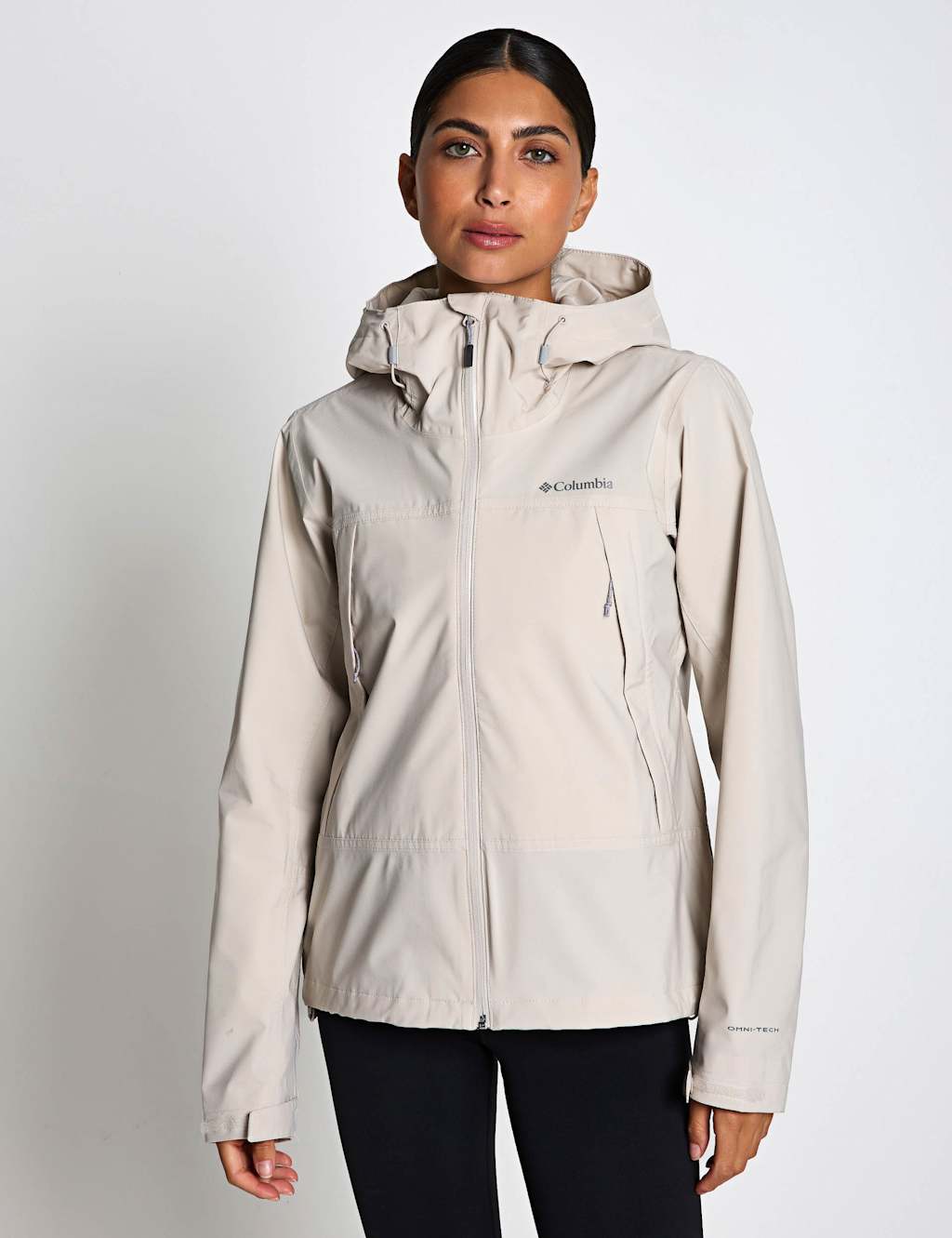 Columbia Women's Boulder Falls Waterproof Hooded Jacket - Small - Beige