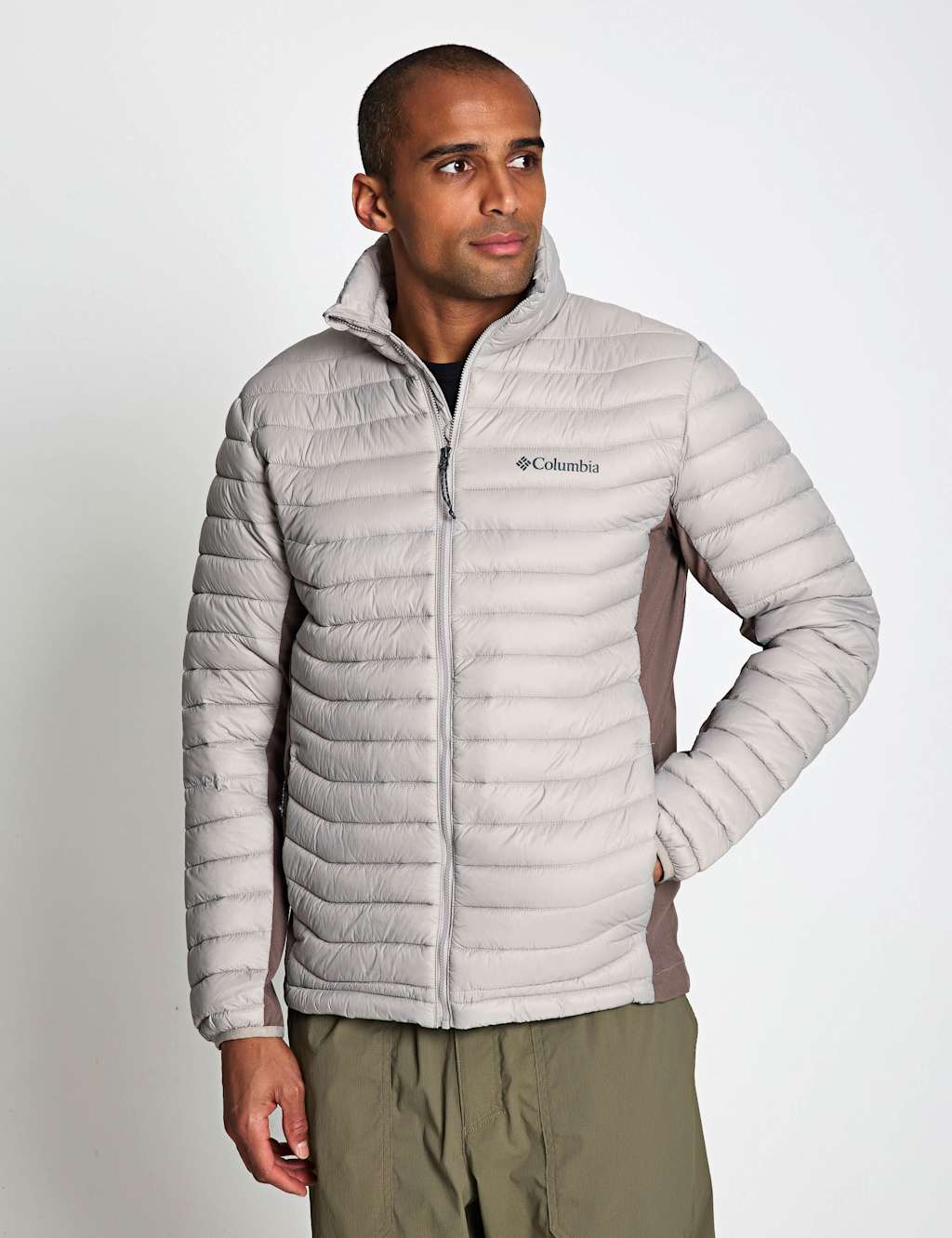 Columbia Men's Powder Pass Hybrid Puffer Jacket - L - Light Grey