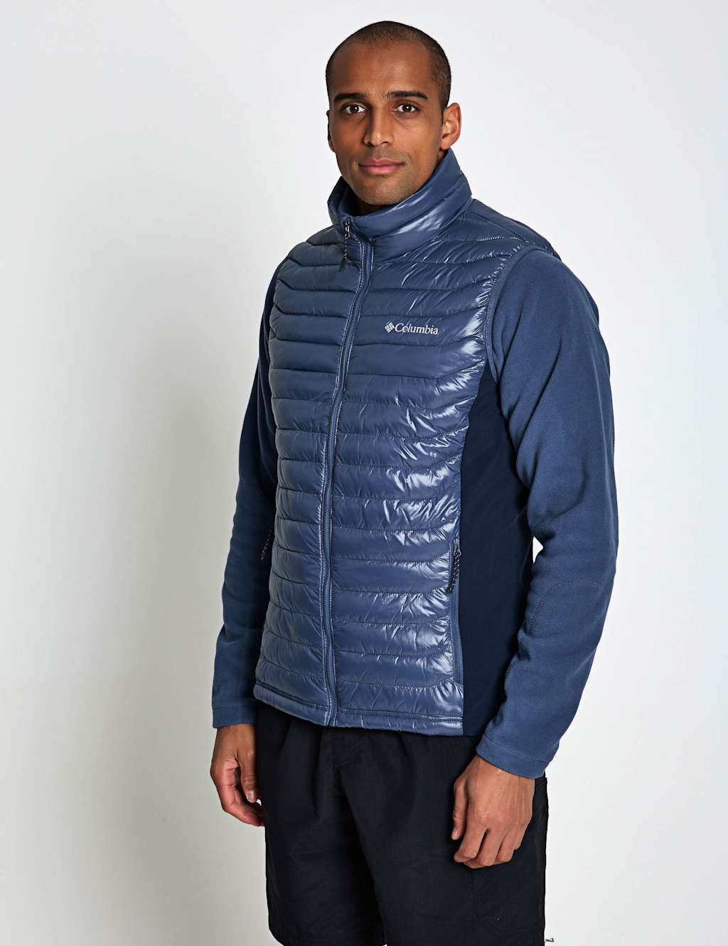 Columbia Men's Powder Pass Hybrid Puffer Gilet - L - Dark Blue Denim