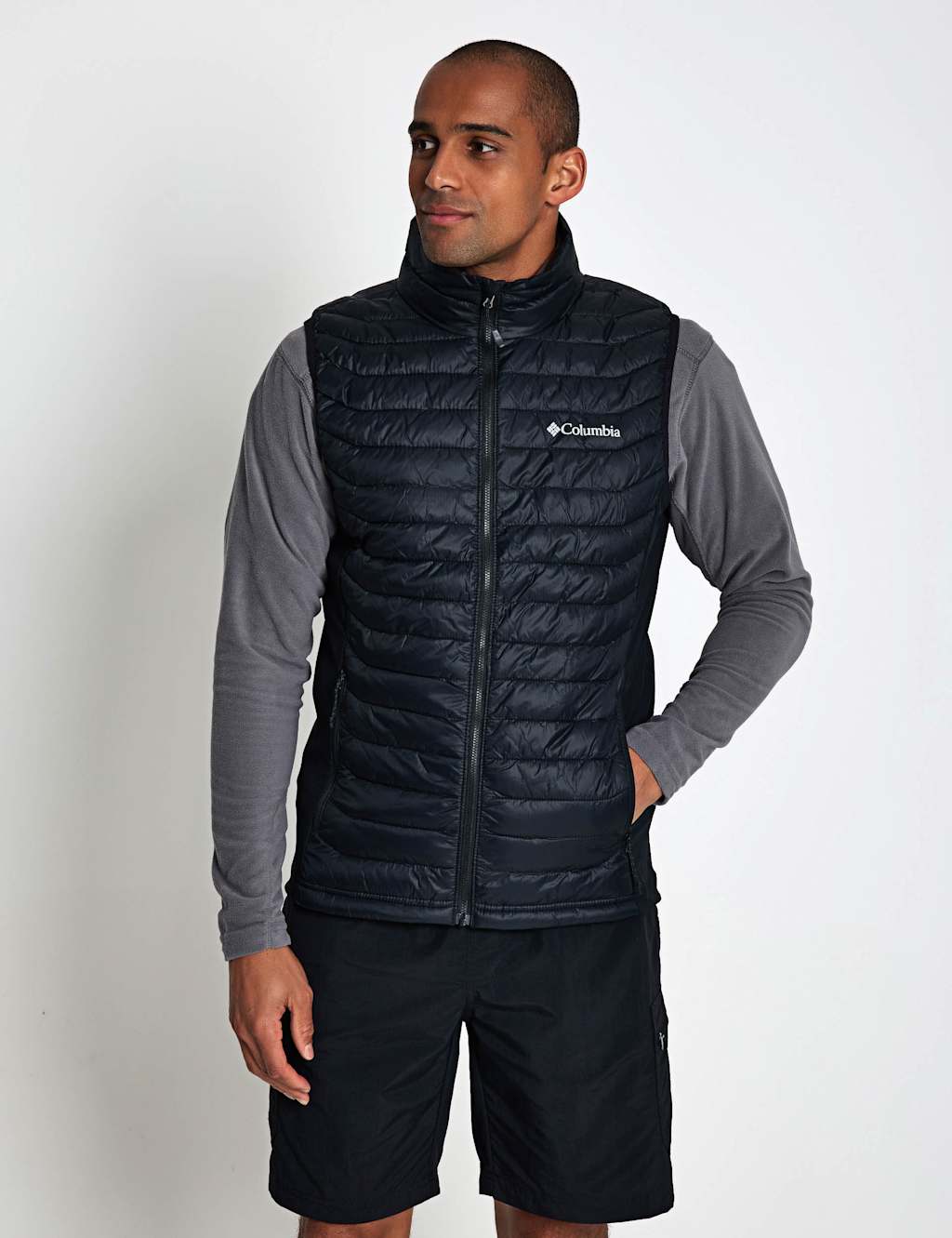 Columbia Men's Powder Pass Hybrid Puffer Gilet - M - Black