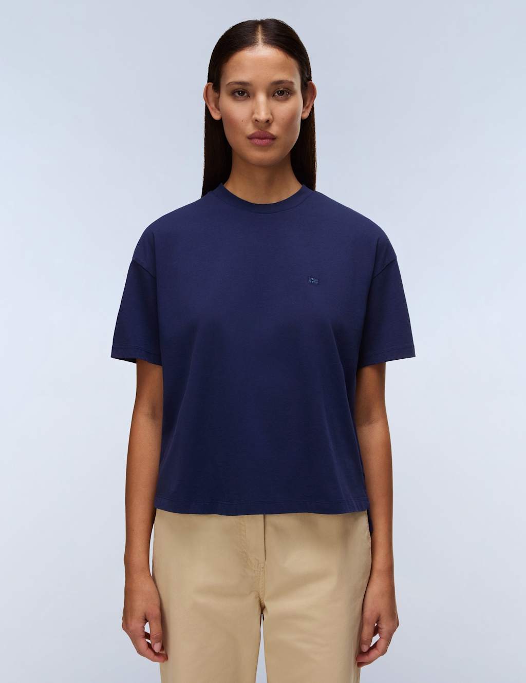 Napapijri Women's Aurora Pure Cotton Relaxed T-Shirt - Extra Large - Dark Navy - Available at M&S