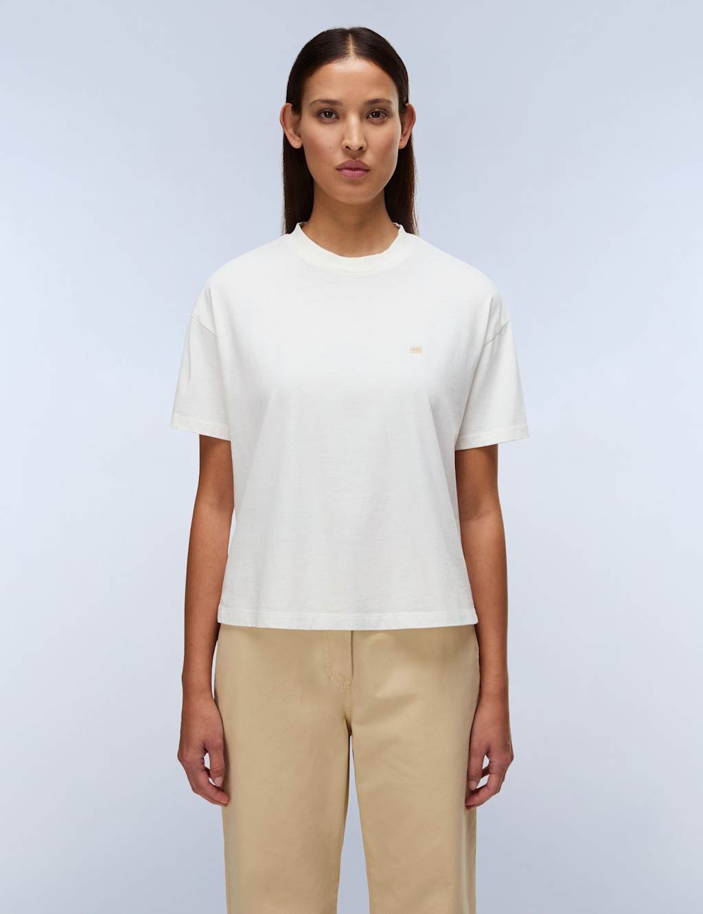 Napapijri Women's Aurora Pure Cotton Relaxed T-Shirt - Medium - Soft White - Available at M&S