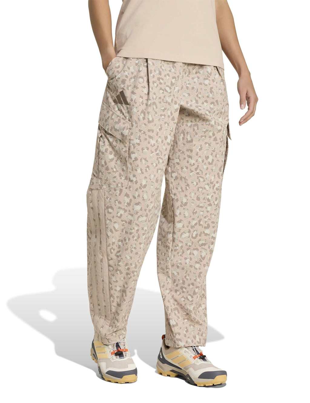 Adidas Women's Clima365 Animal Print Cargo Trousers - Small - Light Grey