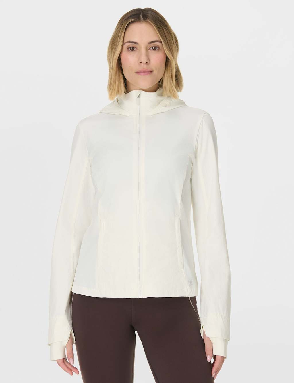 Sweaty Betty Women's Ultimate Train Water Resistant Hooded Jacket - Small - Soft White