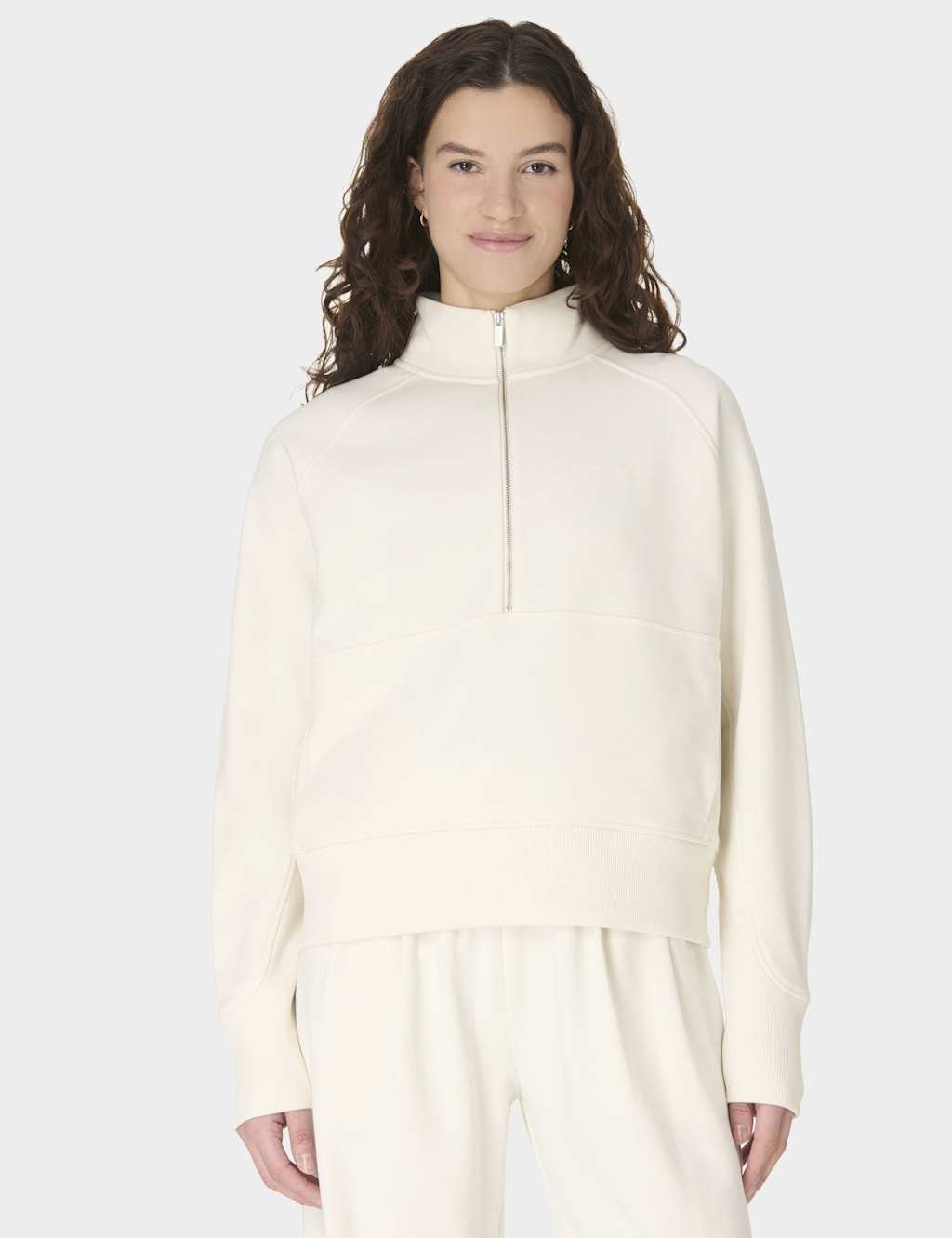 Sweaty Betty Women's Revive Cotton Rich Half Zip Sweatshirt - Small - White