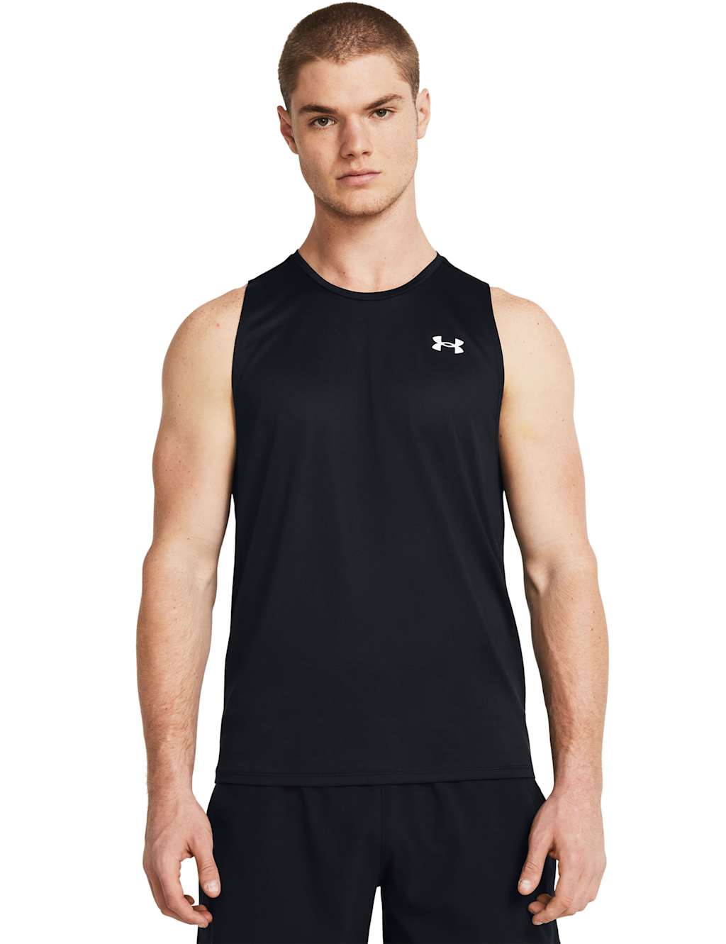 Under Armour Men's Tech Crew Neck Tank Top - L - Black, Black,White